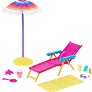 Barbie solsäng med parasoll Beach Day Loves The Ocean